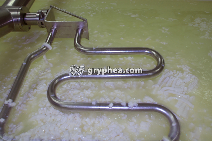 Fabrication du fromage - Brassage du caillé pré-découpé - gryphea.org